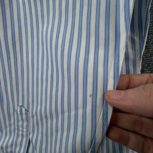 Brooks Brothers Non Iron Button Up Long Sleeve Men Classic 16.5 33 Striped Blue - Picture 15 of 15